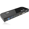 Wavlink USB 3.0 Universal Dual Display Docking Station with Gigabit Ethernet Supports HDMI/DVI/VGA,2USB 3.0 + 4USB 2.0, Audio Output/Input for Laptop (Dual Monitor - HDMI/DVI/VGA - Vertical Stand)