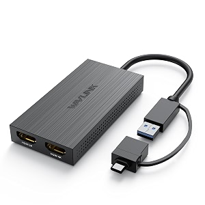 usb 30 to dual hdmi video graphics adapter4k30hz and 1080p60hz external video card adaptersupport windowsmac chrome os android 71 above