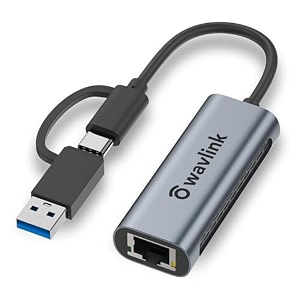 wavlink usb c to ethernet adapter 25 gigabit 2-in-1 usb to 25g ethernet adapter usb-c to rj45 network converter thunderbolt 43 compatible aluminum case for windows mac os ipad os and more