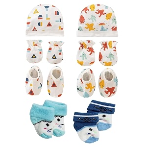 wavva baby boys girls multicolour cap booties mittens and baby ankle socks 0-6 months quality product only 2