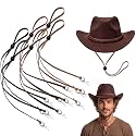Wavwavw Leather Stampede Strings for Cowboy Hats Chin Straps