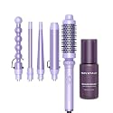Wavytalk Multi Curl 5 in 1 Curling Wand Set and Heat protectant Spray for Hair 1.69 Fl Oz