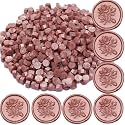 Wax Seal Beads, 400Pcs Sealing Wax Beads, Octagon Wax Sealing Beads, Rose Gold Sealing Wax Beads Set for Wax Seal Stamp, Gift Wrapping, Letter Sealing (Rose Gold)