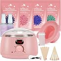 Waxing Kit -Digital Wax Warmer Machine for Hair Removal with 4 Packs of Hard Wax Beads &amp; Silicone Pot for Full Body, Legs, Face, Eyebrows, Bikini, Brazilian at Home Waxing Kit for Women Mothers Day