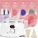 Waxing Kit -Digital Wax Warmer Machine for Hair Removal with 4 Packs of Hard Wax Beads &amp; Silicone Pot for Full Body, Legs, Face, Eyebrows, Bikini, Brazilian at Home Waxing Kit for Women Mothers Day
