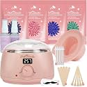 Waxing Kit -Digital Wax Warmer Machine for Hair Removal with 4 Packs of Hard Wax Beads &amp; Silicone Pot for Full Body, Legs, Face, Eyebrows, Bikini, Brazilian at Home Waxing Kit for Women Mothers Day