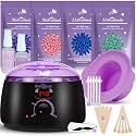 Waxing Kit -Digital Wax Warmer Machine for Hair Removal with 4 Packs of Hard Wax Beads &amp; Silicone Pot for Full Body, Legs, Face, Eyebrows, Bikini, Brazilian at Home Waxing Kit for Women Mothers Day