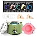 TIKESI Waxing Kit for Women and Men, Digital Wax Warmer with 14OZ 5 Bags Hard Wax Beads, at Home Wax kit for Full Body, Face, Eyebrows, Bikini, Legs, Brazilian & Sensitive Skin