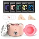 TIKESI Waxing Kit for Women and Men, Digital Wax Warmer with 14OZ 5 Bags Hard Wax Beads, at Home Wax kit for Full Body, Face, Eyebrows, Bikini, Legs, Brazilian &amp; Sensitive Skin (Blush)