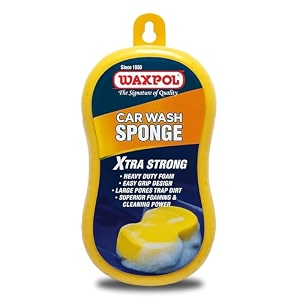 waxpol car wash xtra strong sponge  extra strong durable amp long-lasting  large size for effective car amp bike cleaning