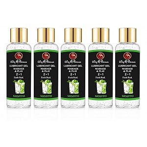 way of pleasure lubricant massage gel water based lubes non-sticky and smooth massage lubricant majito pack of 5