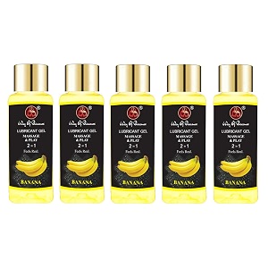 way of pleasure lubricant massage gel water based lubes non-sticky and smooth massage lubricant banana pack of 5