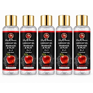 way of pleasure lube massage amp lubricant gel for men amp women water based lube skin friendly paraben free non-sticky and smooth experience ripe apple flavour pack of 5