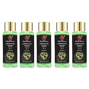 way of pleasure lubricant massage gel water based lubes non-sticky and smooth massage lubricant mitha paan pack of 5