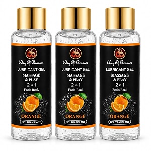 way of pleasure lube massage amp lubricant gel water based lube non-sticky orange flavor lube pack of 3