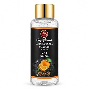 way of pleasure water-based lubricant gel orange flavor for men and women paraben free non-sticky 50ml
