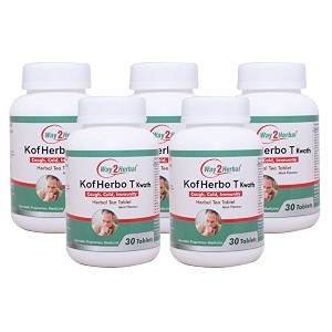 way2herbal cough kof herbo t tablet 30 count pack of 5