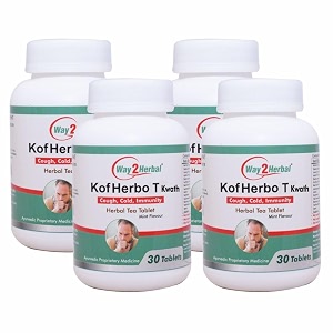 way2herbal cough kof herbo t tablet 30 count pack of 4