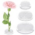 Waydress 3 Pcs Mixed Sizes Plastic Flower Frogs for Arrangements, Clear