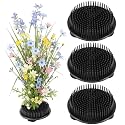 Waydress 4 Pcs 2.8 in Plastic Flower Frogs for Arrangements, Black