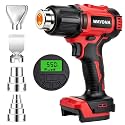 Wayona Cordless Heat Gun Compatible with Milwaukee M18 Battery (No Battery), 350W High Power Hot Air Gun with LCD Digital Display Variable Temperature Control 50℃~550℃ (122℉~1022℉) for Shrink Tubing