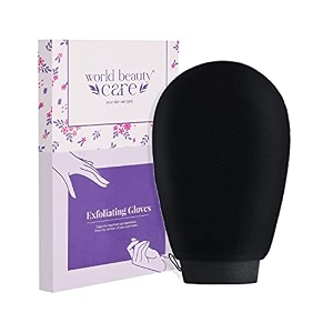 wbc worldbeautycare body exfoliating glove pure viscose fibre single-layered exfoliating body glove for dead skin tan removal for face amp body pack of 1