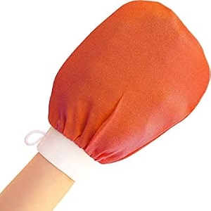 wbc worldbeautycare body exfoliating glove pure viscose fibre single-layered exfoliating body glove for dead skin tan removal for face amp body pack of 1