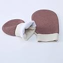 WBC WORLDBEAUTYCARE Moroccan Hammam Exfoliating Kessa Scrub Glove Shower Scrub Gloves Body Facial Tan Massage Mitt Double layered Imported (Light Brown)