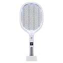 WBM SMART 2 in 1 Electric Bug Zapper, Mosquitoes Trap Lamp & Racket, USB Rechargeable Electric Fly Swatter for Home and Outdoor Powerful Grid 3-Layer Safety Mesh Safe to Touch