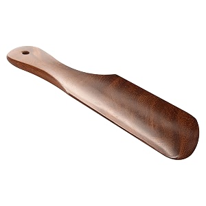 wdc 734 wooden curved shoe horn brown18 cm