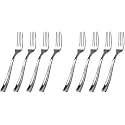 WDF 100 Piece Silver Plastic Forks - 7.4inch Silver Forks Disposable - Plastic Silverware for Dessert Cake - Heavy Duty Plastic Cutlery for Christmas Party or Daily Using (Pack of 2)