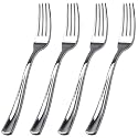WDF 100 Piece Silver Plastic Forks - 7.4inch Silver Forks Disposable - Plastic Silverware for Dessert Cake - Heavy Duty Plastic Cutlery for Christmas Party or Daily Using