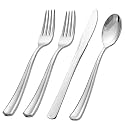 WDF 500PCS Silver Plastic Silverware - Plastic Silver Utensils - 250 Forks 125 Spoons 125 Knives - Heavy Duty Disposable Silverware Sets for Party/Baby Shower/Wedding