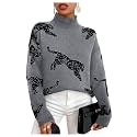 WDIRARA Women39s Leopard Tiger Print Sweater High