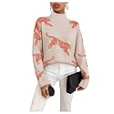WDIRARA Women39s Leopard Tiger Print Sweater High