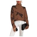 WDIRARA Women39s Leopard Tiger Print Sweater High