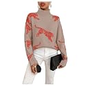 WDIRARA Women39s Leopard Tiger Print Sweater High
