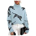 WDIRARA Women39s Leopard Tiger Print Sweater High