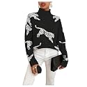 WDIRARA Women39s Leopard Tiger Print Sweater High