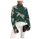 WDIRARA Women39s Leopard Tiger Print Sweater High