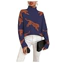 WDIRARA Women39s Leopard Tiger Print Sweater High
