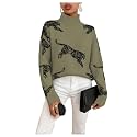 WDIRARA Women39s Leopard Tiger Print Sweater High