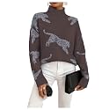 WDIRARA Women39s Leopard Tiger Print Sweater High