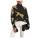 WDIRARA Women39s Leopard Tiger Print Sweater High