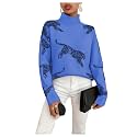 WDIRARA Women39s Leopard Tiger Print Sweater High