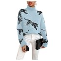 WDIRARA Women39s Leopard Tiger Print Sweater High