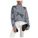 WDIRARA Women39s Leopard Tiger Print Sweater High