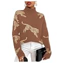 WDIRARA Women39s Leopard Tiger Print Sweater High