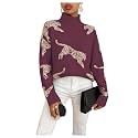WDIRARA Women39s Leopard Tiger Print Sweater High