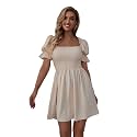 WDIRARA Women39s Square Neck Flounce Short Sleeve